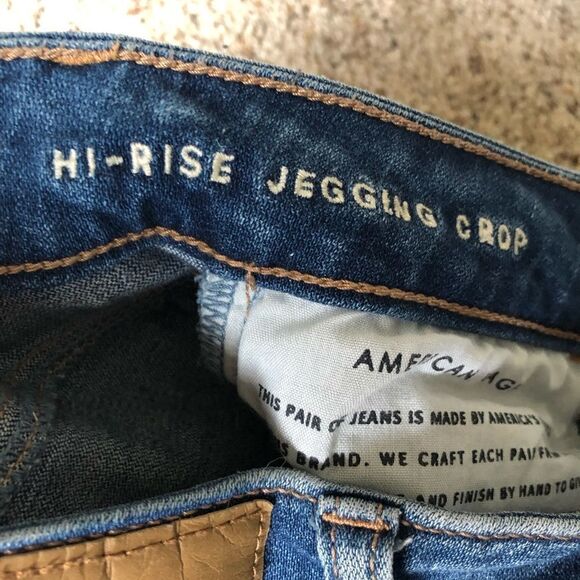 American Eagle Super Stretch Ripped/Patch Hi-Rise Crop Jegging Jeans - Picture 4 of 8